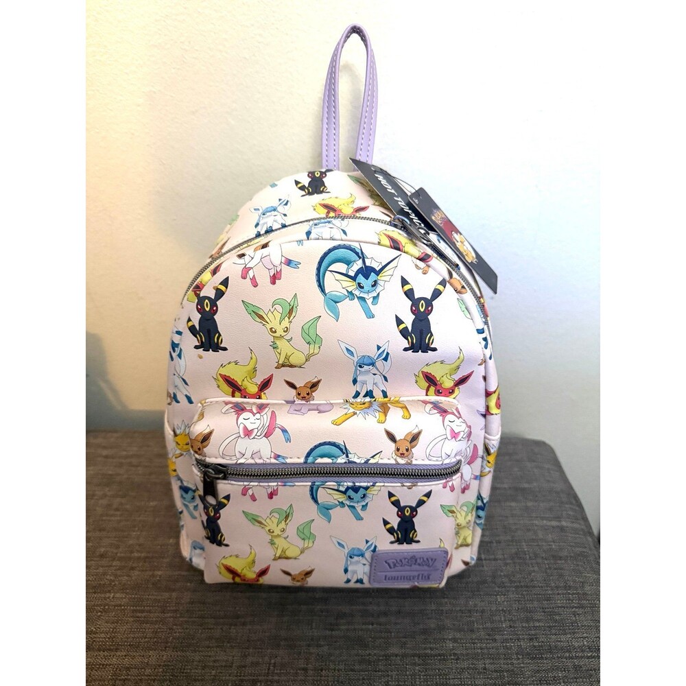 NWT Loungefly Pokemon Eevee Eeveelutions All Over Print Mini Backpack Bag